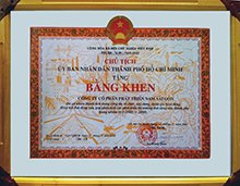 Bằng khen của Ủy ban nhân dân Thành phố vì đã có thành tích trong công tác tổ chức, xây dựng, tham gia hoạt động Hiệp hội bất động sản Thành phố (2005 - 2010).