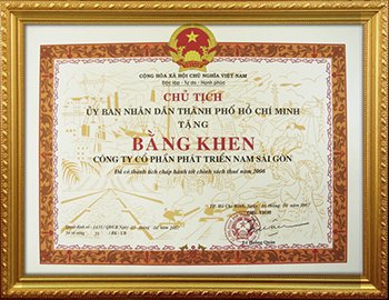 Bằng khen Uỷ Ban Nhân Dân TP.HCM