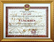 Bằng khen của Uỷ Ban Nhân Dân TP.HCM