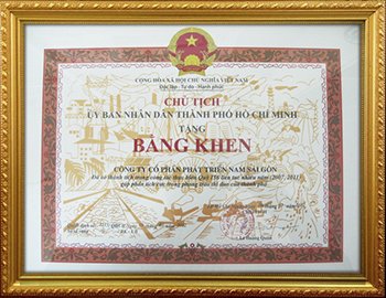 Bằng khen của Ủy ban nhân dân Thành phố vì đã có thành tích trong công tác thực hiện Quỹ 156 liên tục nhiều năm (2007, 2011) góp phần tích cực trong phong trào thi đua của thành phố.