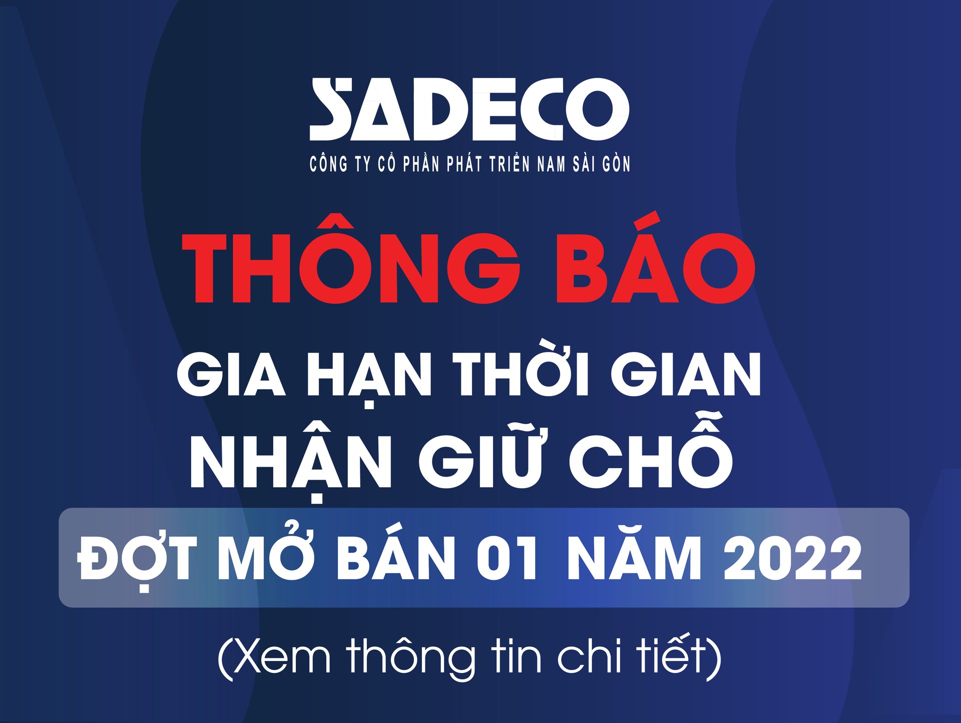 Thông báo về việc gia hạn thời gian nhận giữ chỗ và điều chỉnh thời điểm mở bán đất nền tại Khu dân cư và tái định cư Long Hậu